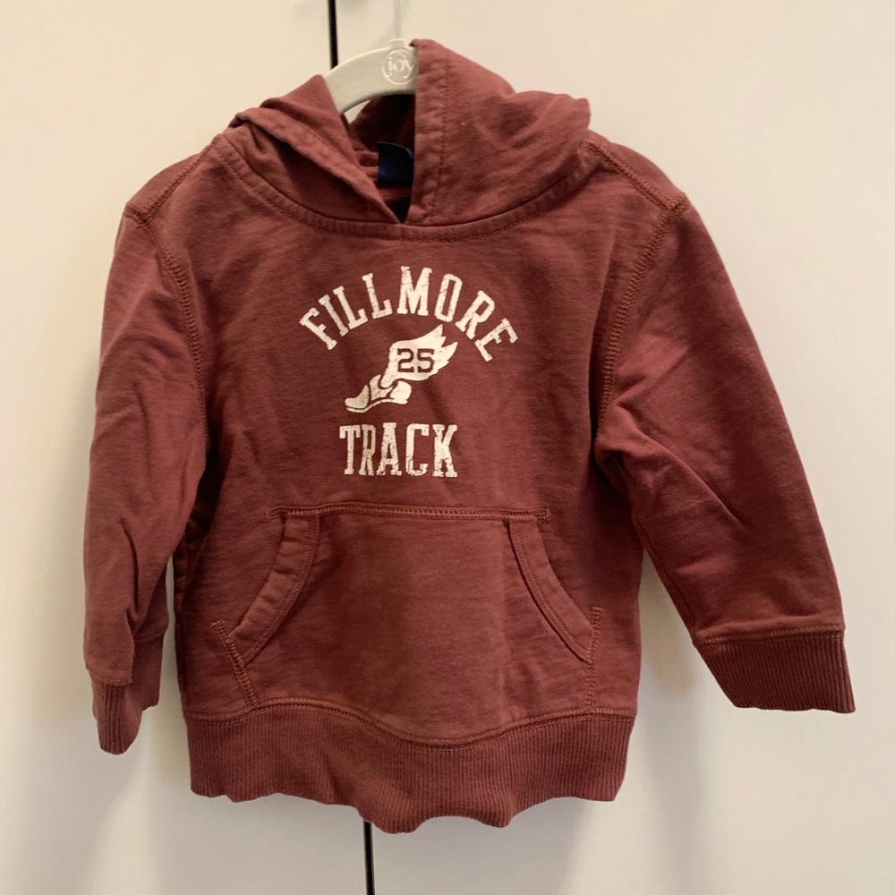 Gap brick colored hoodie, broken-in vintage style
